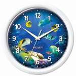 Часы наст.кварц ТРОЙКА Подводный мир, кругл., корп. цв.пластик   /21210223*69593