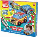 Набор для рисования "Super Cars Fun Box" 12 мини флом.+3 шаблона Erich Krause(АКЦИЯ)   /34922*82781