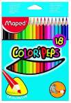 Карандаши цветные 18 цв. MAPED "Color Peps" трехгранные,ударопроч.,карт.европодвес   /183218*83827