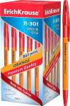 Ручка шар. E.K. R-301/50 orange,0.7мм, stick & grip,красн.   /43189*40283