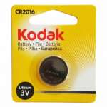 Элемент питания CR2016 Kodak, 1шт. в блист. (плоск.)   /0-*73154