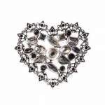 Декоративный элемент АЙРИС "Сердце" 53*44мм, 1шт, ст.серебро   /Н2173*25831