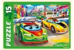 Пазлы 15 эл. 300*215 Maxi  Рыжий кот Состязание машинок   /ПУ15-0455*61739