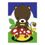 Картина по номерам LORI для малышей "Мишка с грибами"   /Ркн-050*50999