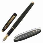 Ручка BRAUBERG "Brioso" перо, метал.корп. черный с золотом, в футляре, синяя   /143467*54963