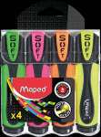 Набор текстовыделителей MAPED 4цв. Fluo Peps Ultra Soft гибкий наконечник   /746047*34006