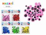 Глаза декоративные Mazari "№10"  4 размера, 60шт цветные   /М-4329*28046