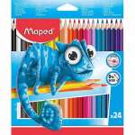 Карандаши цветные 24 цв. MAPED "PULSE" к/к, пластик   /862254.862703*89196