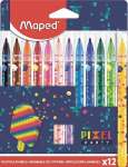 Фломастеры 12 цв.MAPED "PIXEL PARTY" с заблок.пишущим узлом, смываемые   /845413*21504