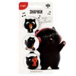 Значки 3шт. ФЕНИКС "Черный кот"   /71099*41261