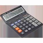 Калькулятор deVENTE DD-9916  16разр. дв.питание,метал.панель,черный   /4031336*46273