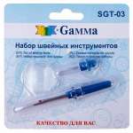 Набор для шитья Gamma нитковдеватель+мини-лупа+вспарыватель, блистер   /SGT-03*54123