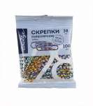 Скрепки канц. 28мм Глобус "Зебра" 100шт пакет   /С28-100ПЗПл*51058